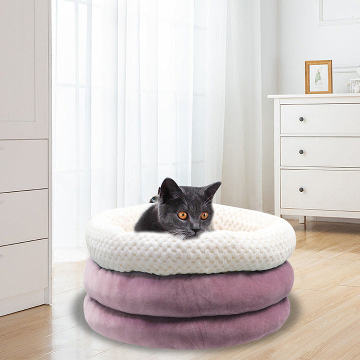 Semi Closed Round Ice Velvet Deep Sleep Pet Bed: The Ultimate Comfort for Your Furry Friend